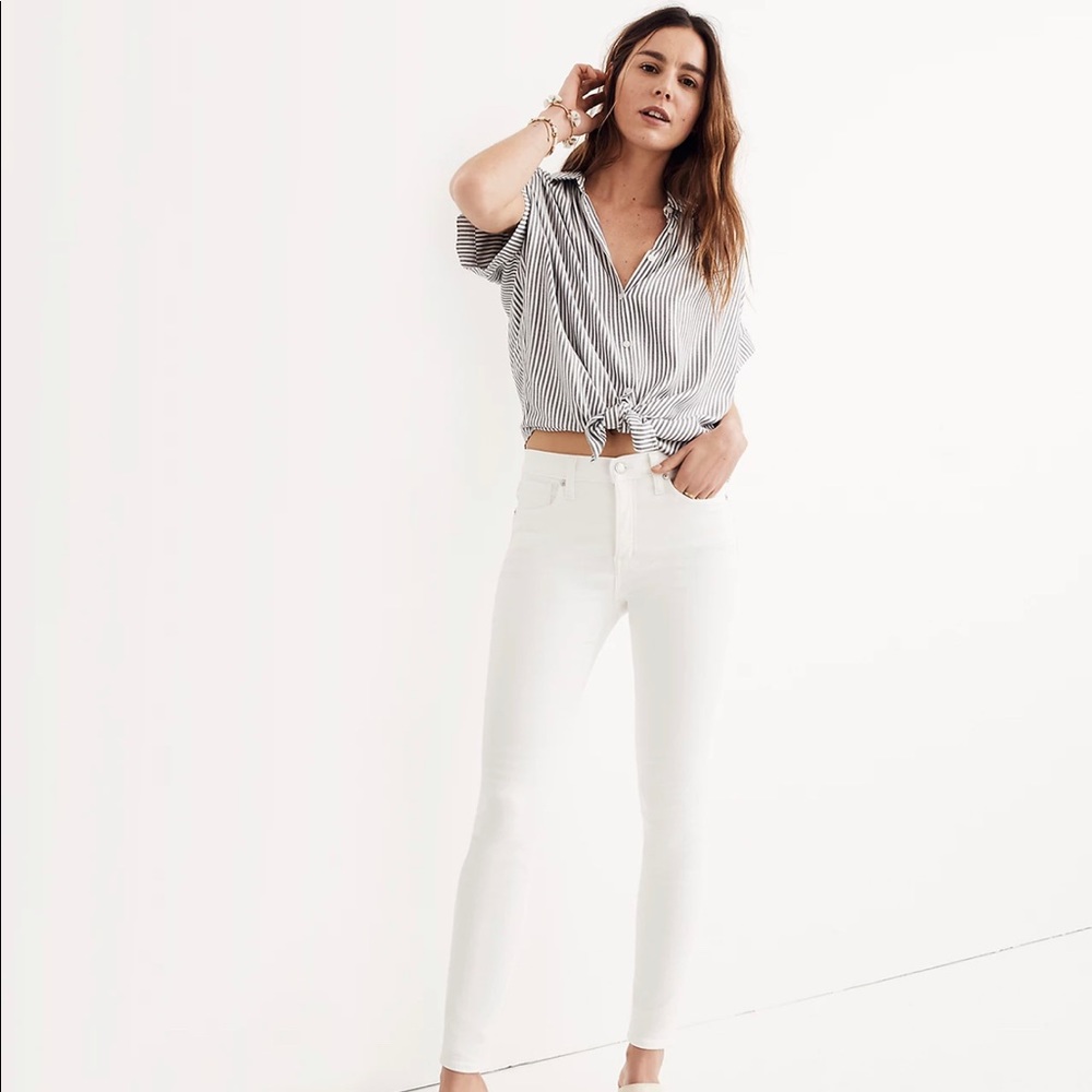 Madewell 10” High Rise Skinny Jeans Pure White